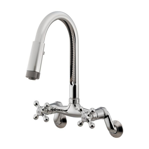 カクダイ 2ハンドル混合栓(シャワーつき) 124-108 (水栓金具