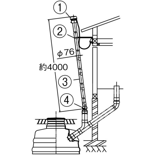 INAX BT-76R LIXIL INAX 簡易水洗便器 トイレーナ 便槽部材 臭突 INAX BT-76R LIXIL INAX 簡易水洗便器 トイレーナ 便槽部材 臭突