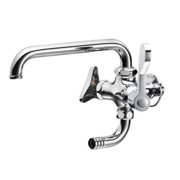 SANEI 厨房用二口横形自在水栓[共用形] E2310-13 (水栓金具) 価格比較