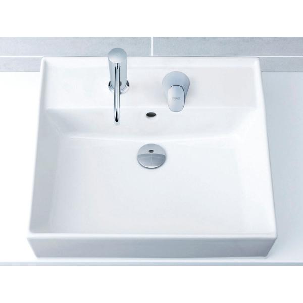 INAX L-555N/BW1 + AM-300TCV1 LIXIL INAX 角形洗面器(ベッセル INAX L-555N/BW1 + AM-300TCV1 LIXIL INAX 角形洗面器(ベッセル