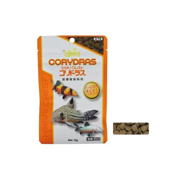 メーカー：キョーリン特殊EP製法で配合した、溶けにくく、栄養価の高いボタン型フード従来、“水槽のお掃除屋さん”として特に餌を与えられることがなく、十分な栄養をとれないために健全な成長を妨げられがちだった、コリドラスのための専用飼料です。・抜...