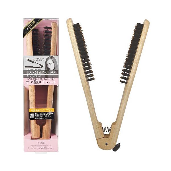 【ヘアスタイリングプロ ストレートブラシ SPR-2800】ヘアブラシ ストレート ブラシ 豚毛 艶 木製