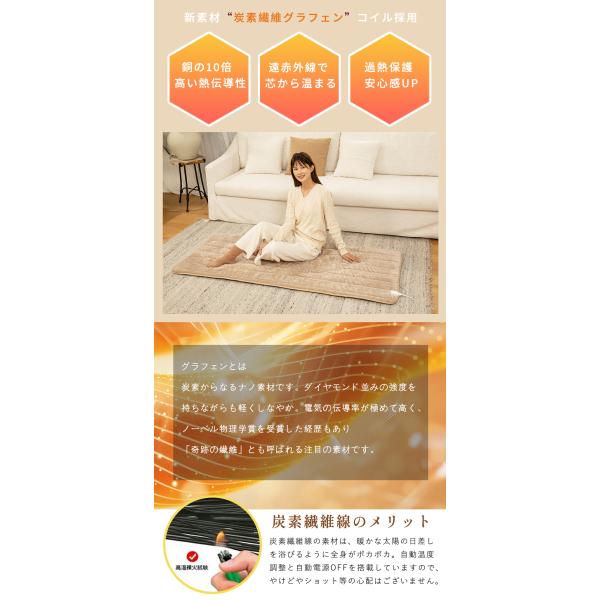 �z�b�g�J�[�y�b�g ���{�� �z�b�g�}�b�g�^ �d�C�ѕz 180cm�~80cm �Y�f�@�ۃq�[�^�[ �^�C�}�[�@�\�t �ǂ��ł��}�b�g �d�C�}�b�g �z�b�g�}�b�g ��l�p �t�����l�� ���i�摜5