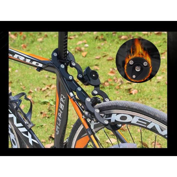 ブレードロック クロスバイク 自転車 鍵 盗難防止  自転車用チェーンロック ロードバイクロック バイク  折りたたみ  カギ式 頑丈 持ち運び便利