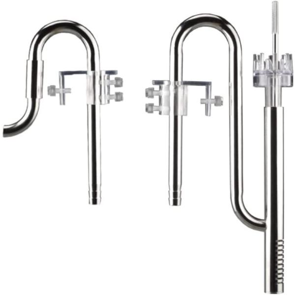 内径12mmのホースに適しています。【セット内容】流入パイプ ×１流出パイプ ×１油膜取りブイ ×１固定ブラケット ×２止めネジ ×８【外観】鏡面研磨水パイプがあなたの水槽にエレガントな外観を追加し、あなたの水槽に見事な外観を与えます。パゴ...