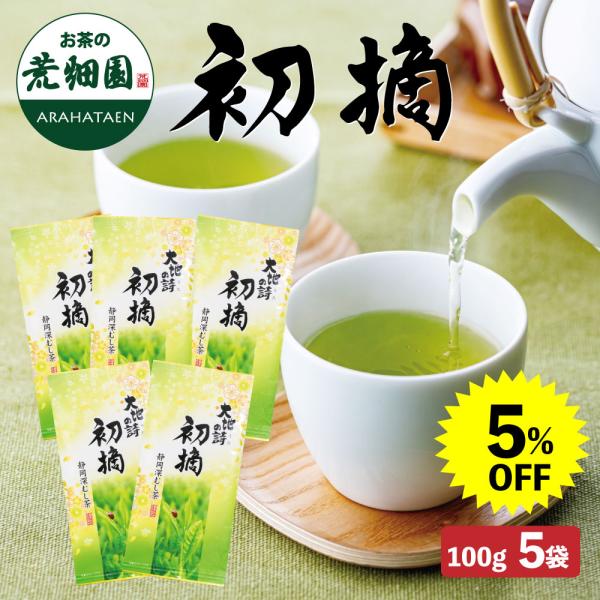 お茶 緑茶  お茶の葉 茶葉 深蒸し茶 日本茶 静岡茶 高級茶 5％OFF 初摘 100g 5袋 送料無料 爆買