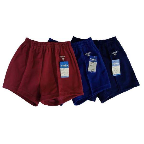 フレッド　1900　ショートパンツ身頃素材　ポリエステル85%・綿15％　ピンタック有、後ろ貼り付け五型ポケット１つ付、ウエスト3本ゴム使用画像と実際の商品多少色が異なります。