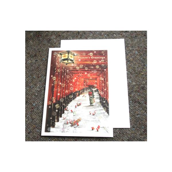 日本の風景のクリスマスカード 京都伏見稲荷神社の鳥居とサンタクロース ネコポス可 和歌山産フルーツのケーキarancia 通販 Yahoo ショッピング