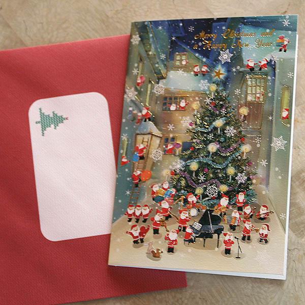 クリスマスカード 夜の街中にサンタがいっぱい 大きなツリーとサンタオーケストラ メール便可 Cd Xm Ap Xc 和歌山産フルーツのケーキarancia 通販 Yahoo ショッピング