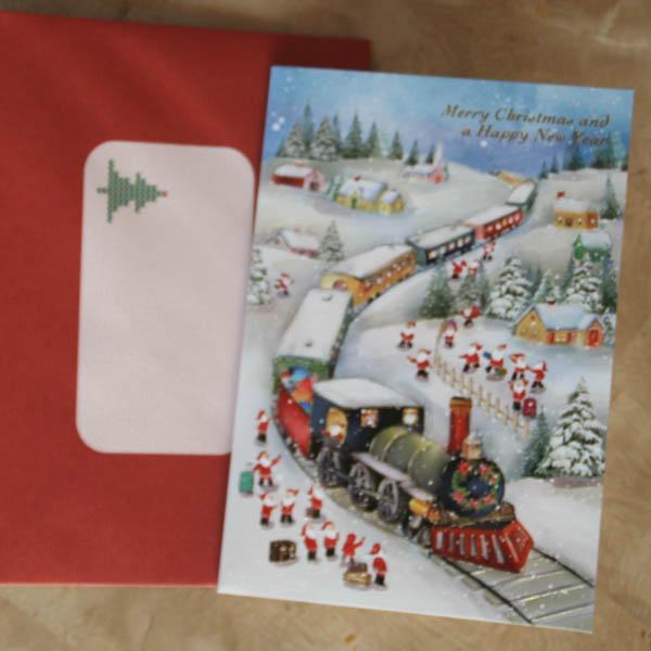 クリスマスカード 雪の村に到着した汽車を迎えるサンタがいっぱい ネコポス可 Cd Xm Ap Xc 和歌山産フルーツのケーキarancia 通販 Yahoo ショッピング