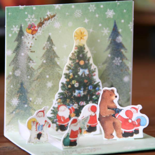 立体クリスマスカード ミニサイズ 緑の森でくまとウサギにプレゼント P161 ネコポス可 Cd Xm X3s 04 和歌山産フルーツのケーキarancia 通販 Yahoo ショッピング