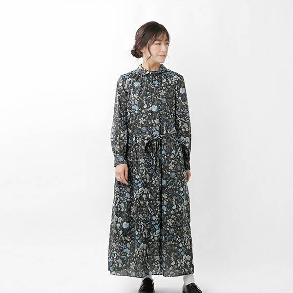 30 Off Bon Vieux Temps ボンビュータン リバティタナローンフラワープリントコットン スタンドカラーシャツワンピース Floral Eve Aranciato 通販 Paypayモール