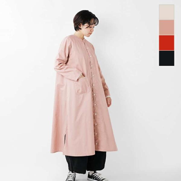 HARVESTY / コットンサテンアトリエローブコート/1/コットン/RED/A42001-25 aranciato_a42001