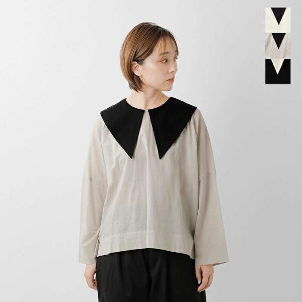 MAGALI（マガリ） コットン シルク ビッグカラー プルオーバー bl268