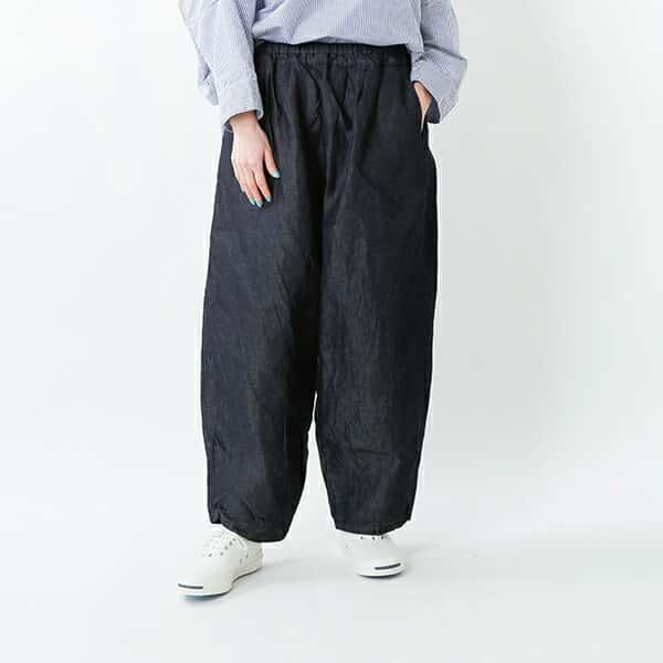 g グラム コットン リネン ライトデニム スローパンツ g-014d  