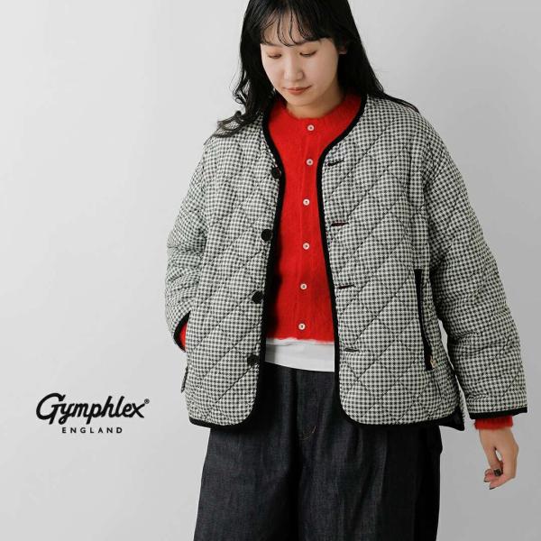 GYMPHLEX（ジムフレックス） キルト ダウン カラーレス ジャケット gy