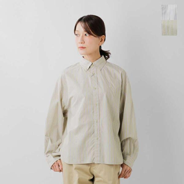 GYMPHLEX（ジムフレックス） ストライプ ボタンダウン 長袖 シャツ gy