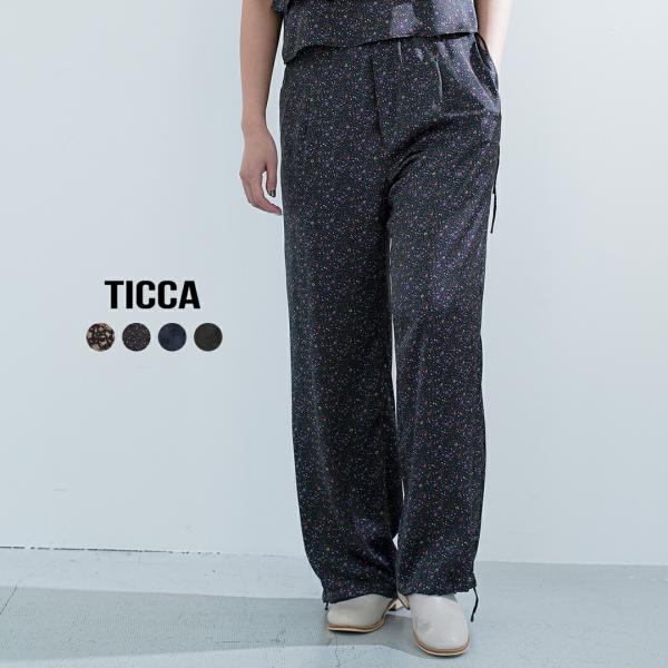 ティッカ TICCA リトルフラワー ペイズリー プリント キュプラローズ刺繍 パンツ tbfs-082-092-103 レディース【☆】【クーポン対象】