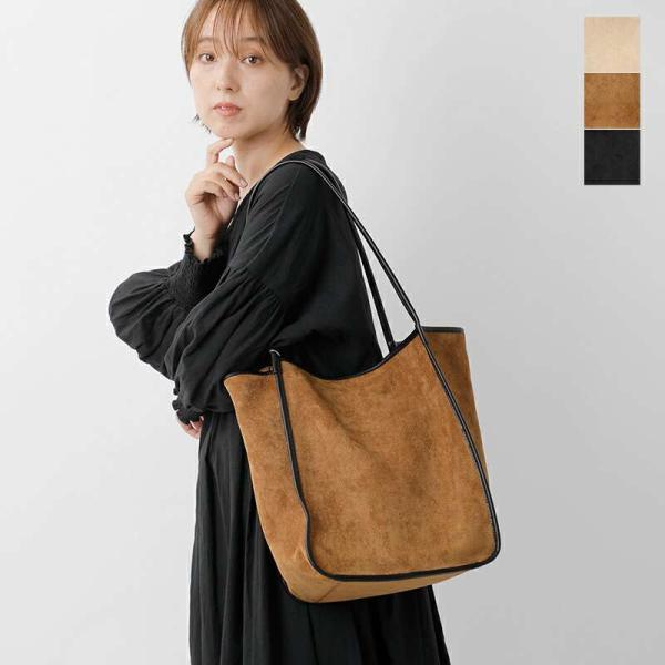 【新品未使用タグ付】イオミ 入手困難 天然素材 トートバッグ 大容量 ブラウン IOMMI イオミ シンセティック スエード パイピング ハンドル