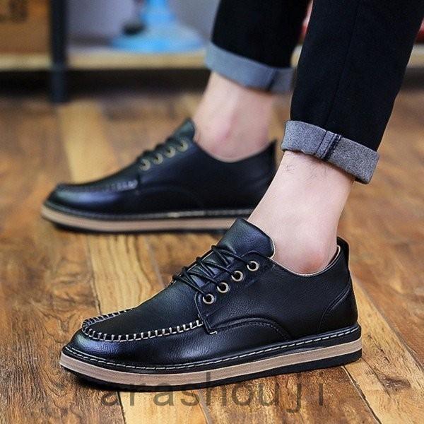 カジュアルシューズ メンズ カジュアル Pu革靴 ワークシューズ ローカット 通勤 紳士靴 青春 メンズファッション 17秋 秋冬 Ara316 1118 嵐商会 通販 Yahoo ショッピング