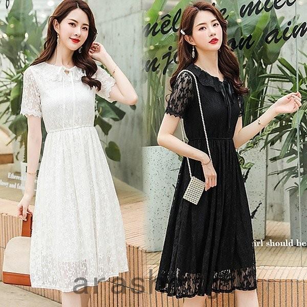 ワンピース レディース 40代 膝丈ワンピース キレイめ 春夏 半袖ワンピース レース 白 ワンピース 結婚式ドレス オシャレ 着痩せ 新作 3色 Pfdc6 嵐商会 通販 Yahoo ショッピング