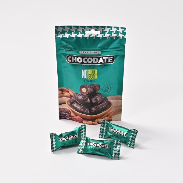 ・商品名：チョコレートデーツ（アーモンド入り）ノンシュガーダーク・種類別名称：チョコレート菓子・原材料：デーツ、チョコレート（マルチトール、カカオマス、ココアバター、ココアパウダー、乳脂肪、全粉乳）アーモンド、食塩／甘味料（キシリトール、ス...