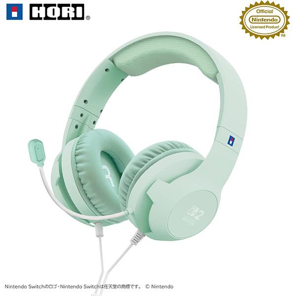 新品】Switch2 HORI ホリゲーミングヘッドセット (パステルグリーン