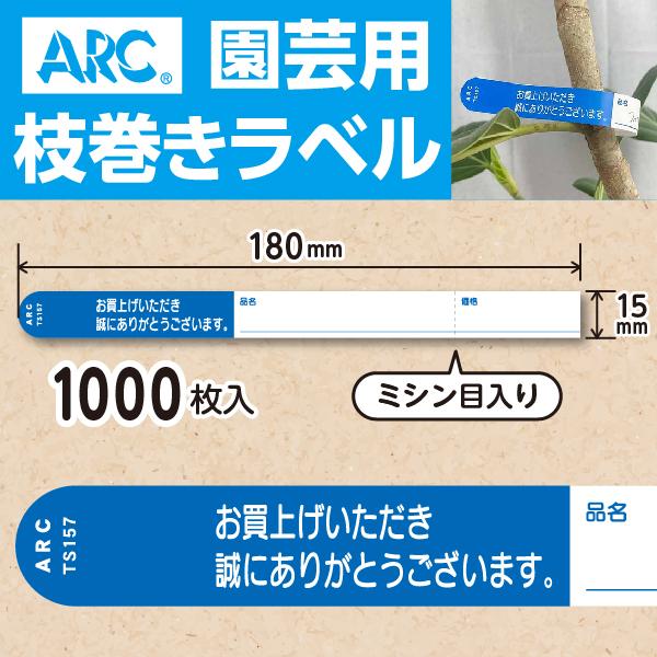ARC製 園芸用枝巻きラベル TS157B 青 (1000枚入) 15×180mm フラワー
