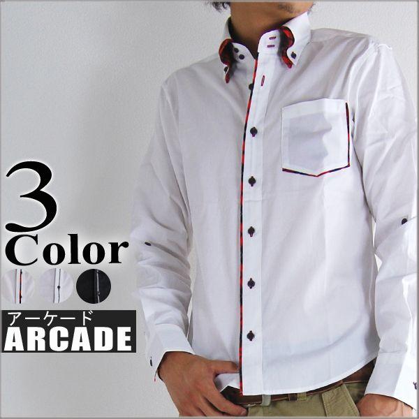 長袖シャツ メンズ 白シャツ 2枚襟 チェック デュエ ボタンダウンシャツ Buyee Buyee 日本の通販商品 オークションの代理入札 代理購入