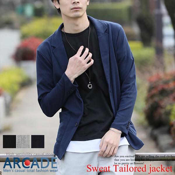 19 春 新作 テーラードジャケット メンズ スウェット ジャケット メンズ カット きれいめ着こなし 2b 2つボタン Arcade 通販 Paypayモール