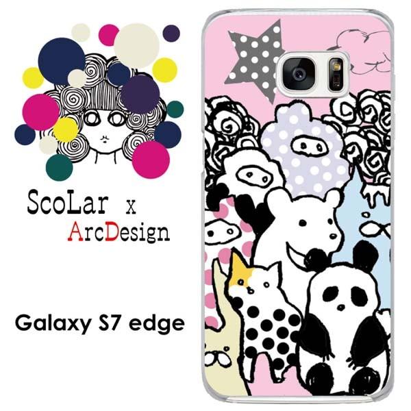 Galaxy S7 Edge Scv33 ケース カバー Scolar スカラー アニマル大集合 パンダ もけ ピンク かわいい ファッションブランド Scv33 Uvc アークデザイン 通販 Yahoo ショッピング