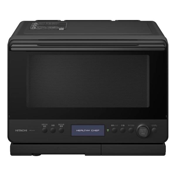 ○日立　スチームオーブンレンジ　ヘルシーシェフ MRO-W1D(K) [フロストブラック]「熱風旨み焼き」搭載の過熱水蒸気オーブンレンジ。独自の「セラミックプレート」と「クワトロ加熱」で旨みを閉じ込めこんがりジューシーに仕上げる。大火力&a...