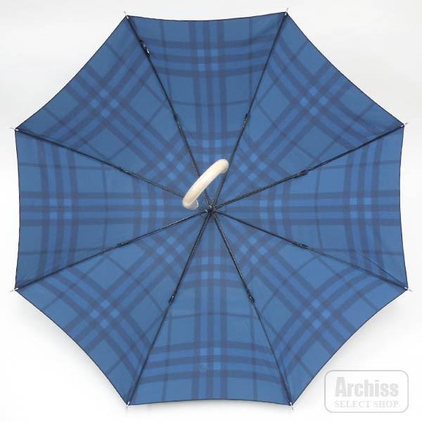 バーバリー Burberry 傘 晴雨兼用 ネイビー 内側 ブルー ノバチェック 白木 ハンドル 親骨55cm ギフト プレゼント お祝い 1br 23 37 S 1br 23 37 Archiss 通販 Yahoo ショッピング