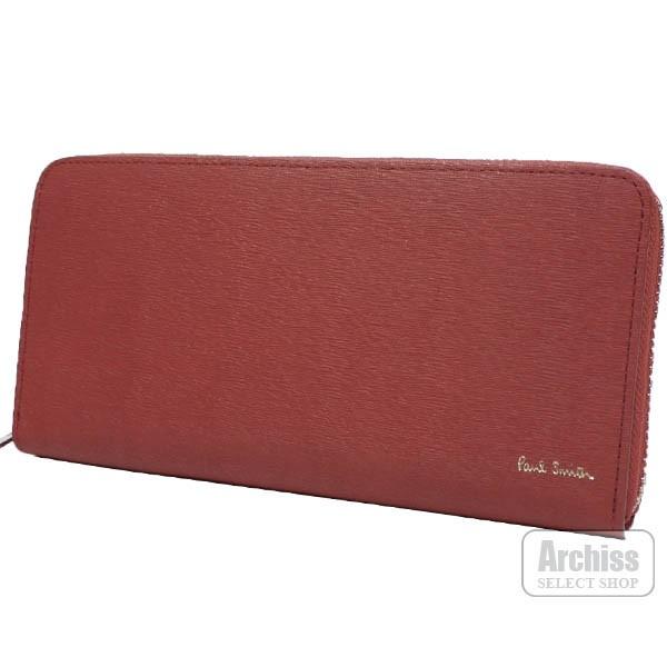 ポールスミス Paul Smith 長財布 ラウンドジップ ラウンドファスナー レッド ブラウン 赤茶 レンガ色 ストロー グレイン シリーズ メンズ 紳士 Psq015 22 S Psq015 22 Archiss 通販 Yahoo ショッピング