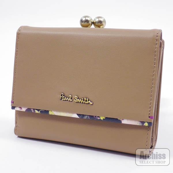 ポールスミス Paul Smith 3折財布 三つ折り 三つ折財布 がま口付き 濃いベージュ 花柄 プリント アクセント ヘイジートリム レディース 婦人 Pwa364 90 S Pwa364 90 Archiss 通販 Yahoo ショッピング