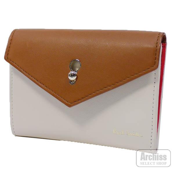 ポールスミス Paul Smith カードケース 名刺入れ 小銭入れ 付き アイボリー ブラウン 茶 コンビ キーホール エンベロープ レディース 婦人 Pwd862 63 S Pwd862 63 Archiss 通販 Yahoo ショッピング