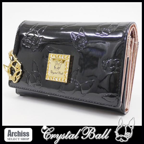 クリスタルボール Crystal Ball 2折財布 二つ折り 二つ折財布 レディース 黒 シャンパンピンク エナメル ヒッピー モノグラム Cbk003 10 訳あり S S Archiss 通販 Yahoo ショッピング