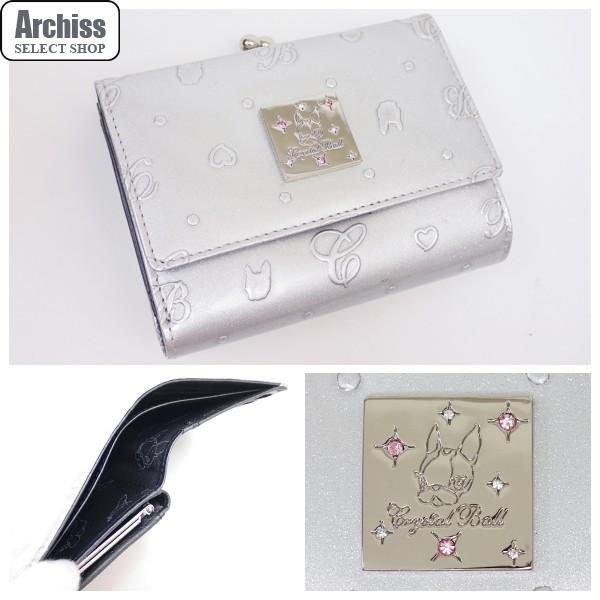 アウトレット品 クリスタルボール Crystal Ball 3折財布 三折財布 がま口付き シルバー エナメル ハート ロゴ エンボス モノグラム 訳あり Cbk022 61 S Buyee Servicio De Proxy Japones Buyee Compra En Japon