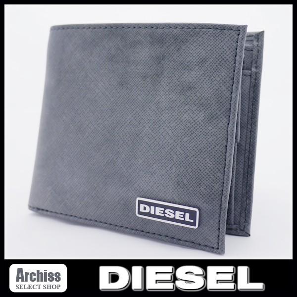 ディーゼルdiesel 2折財布 二つ折り財布 二つ折財布 メンズ グレー系 ムラ加工 型押し レザー ロゴプレート付き X T8085 S S 12 Archiss 通販 Yahoo ショッピング