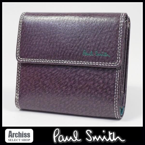 ポールスミス Paul Smith 3折財布 三つ折り 三つ折 パープル 白ステッチ ピッグスキン 豚革 メンズ Psy618 34 訳あり S504 S504 Archiss 通販 Yahoo ショッピング