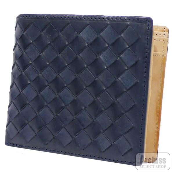ラブレス Loveless 2折財布 二つ折り 二つ折財布 紺 斜め 編込み レザー デザイン 内側 ベージュ メンズ 紳士 訳あり 701 28 S S Archiss 通販 Yahoo ショッピング