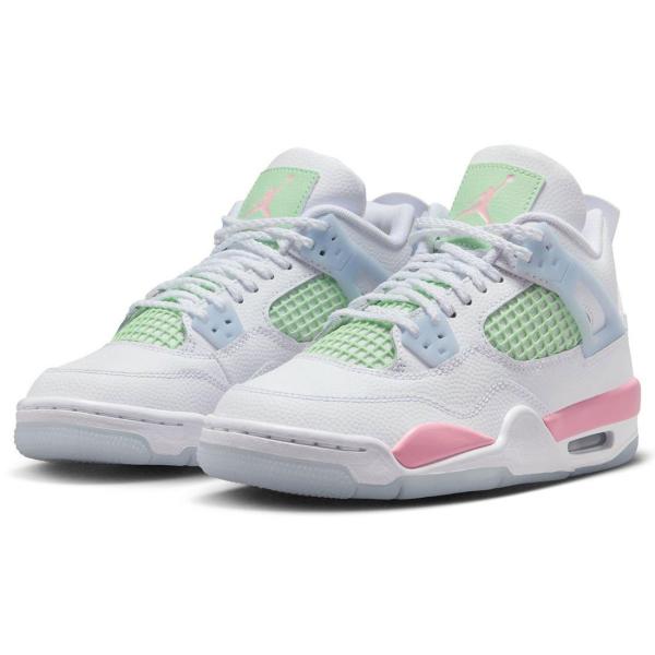 [ナイキ] エア ジョーダン 4 レトロ [J AIR JORDAN 4 RETRO] ホワイト/ハーフブルー/ベイパーグリーン/ミディアムソフトピンク IB7068-100