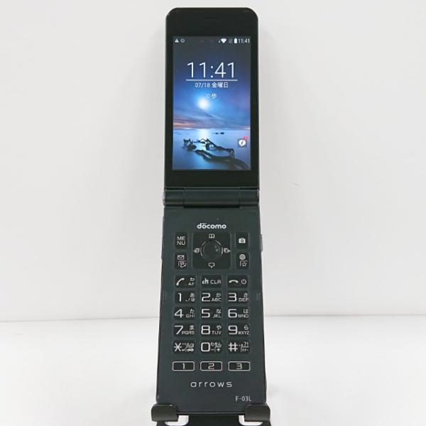 富士通 - 良品中古 F-03L arrows ケータイ ブラック  M555 arrows ケータイ F-03L ドコモ ブラック 送料無料 即決 本体