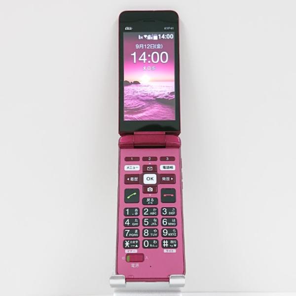 かんたんケータイ KYF41 au ワインレッド 送料無料 即決 本体 c14481
