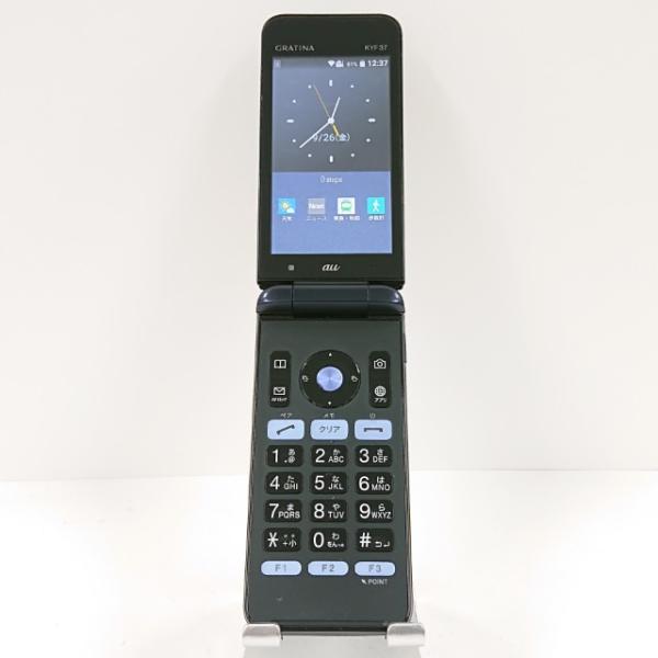 携帯電話 KYF37 京セラ au SIMロック解除〇 ネイビーブラック