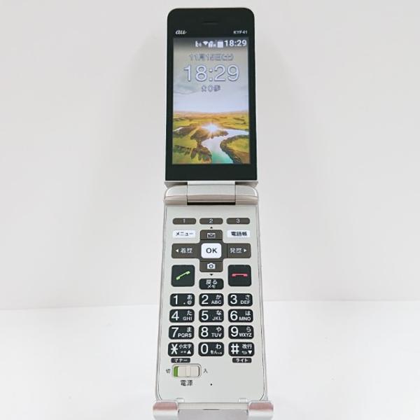 携帯電話 KYF41 京セラ au SIMロック解除〇 シャンパンゴールド