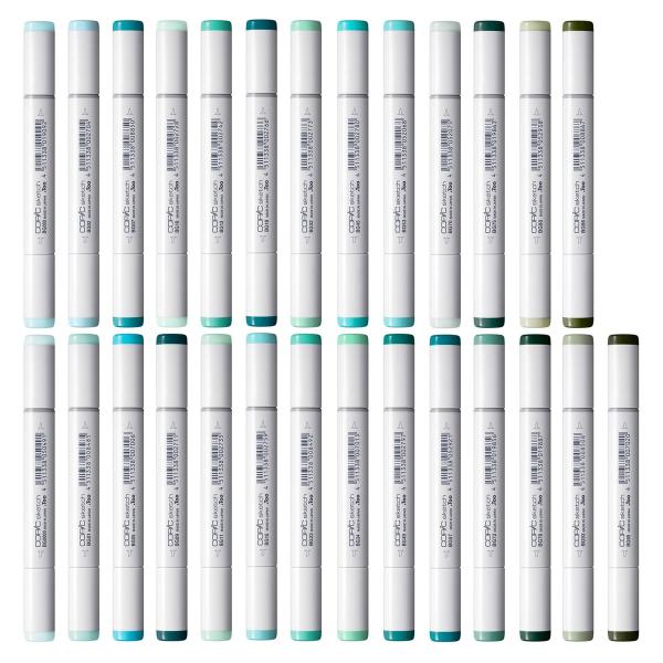 【美品】コピックまとめ売り　BG•B系　27本 コピックスケッチ BG (Blue Green) 系全27色セット : アークオアシス
