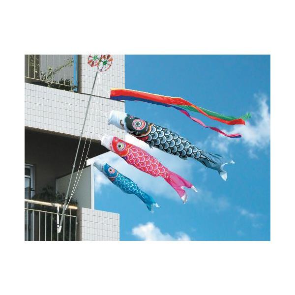 徳永鯉のぼり ベランダ用 ファミリーセット 友禅鯉2m 122-350