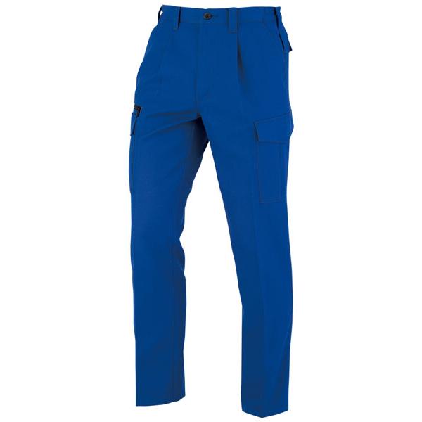 ワンタックカーゴパンツ (脇シャーリング) ブルー 4L ※取寄品 コーコス