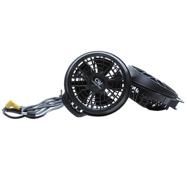 空調服用ファン サンエス RD9910R 2個 空調服付き 美品！ 空調風神服用 斜めレギュラーファンセット(旧モデル) ファン2個
